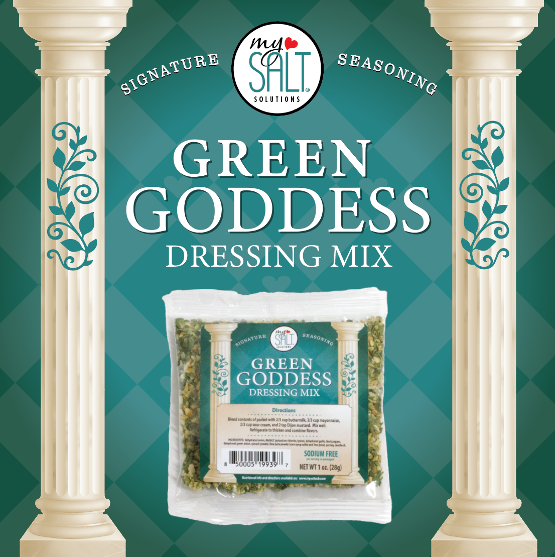 MySALT Green Goddess Salad Dressing Mix, Sodium Free