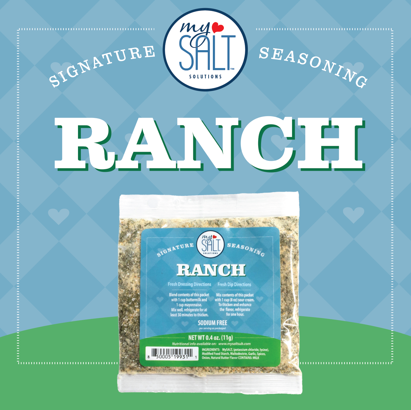 Sodium-Free Ranch Dressing Mix Real Ranch Flavor, No Salt My Salt Substitute Sodium-Free Ranch Dressing Mix Real Ranch Flavor, No Salt My Salt Substitute
