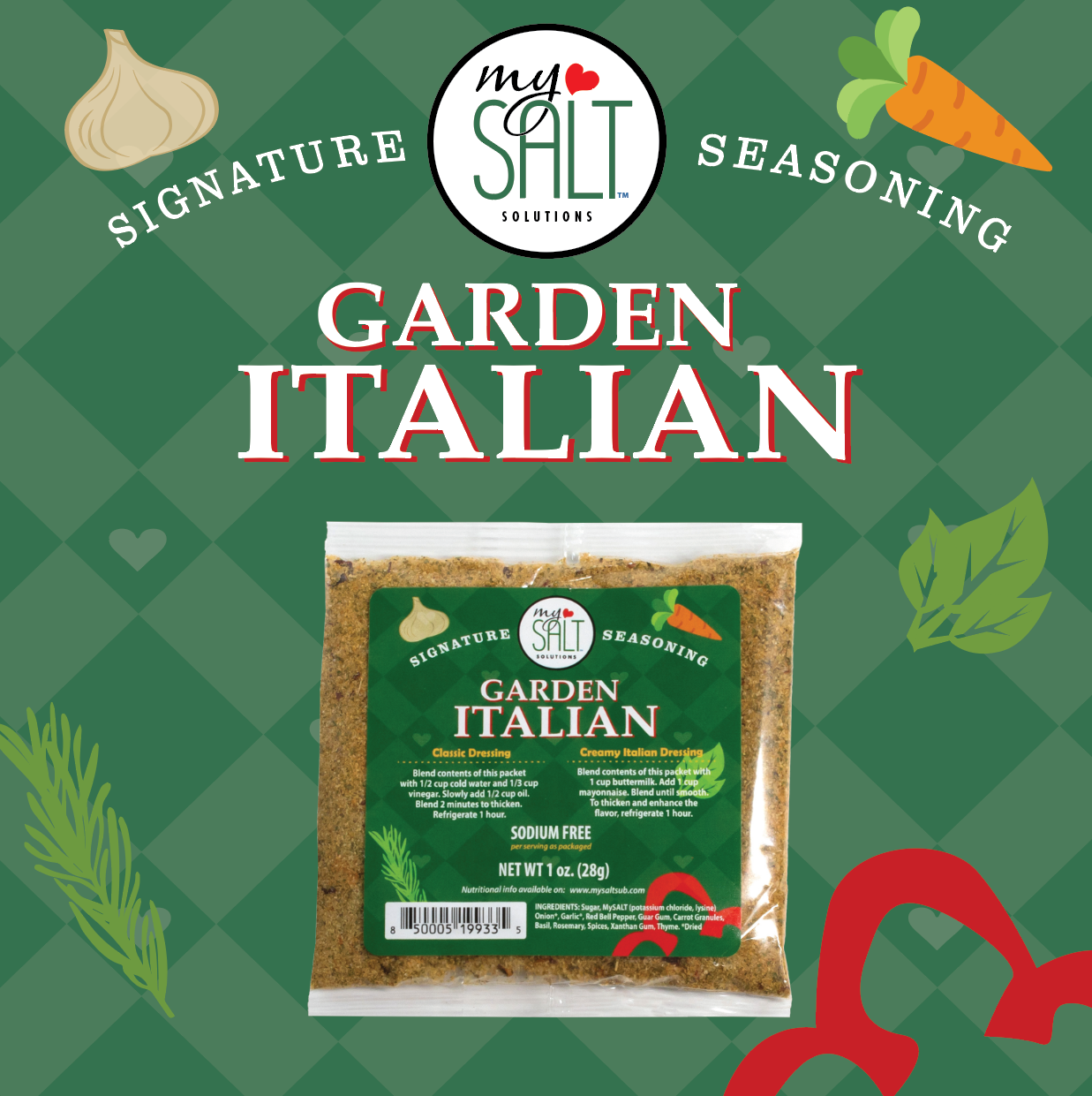 MySALT Sodium-Free Garden Italian Dressing Mix
