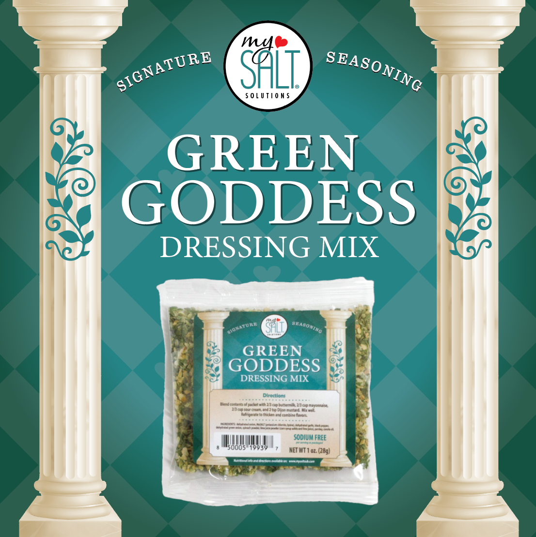 MySALT Green Goddess Salad Dressing Mix Sodium Free