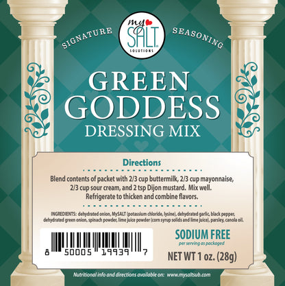 MySALT Green Goddess Salad Dressing Mix My Salt Substitute MySALT Green Goddess Salad Dressing Mix My Salt Substitute