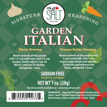 MySALT Garden Italian Salad Dressing Mix Sodium Free