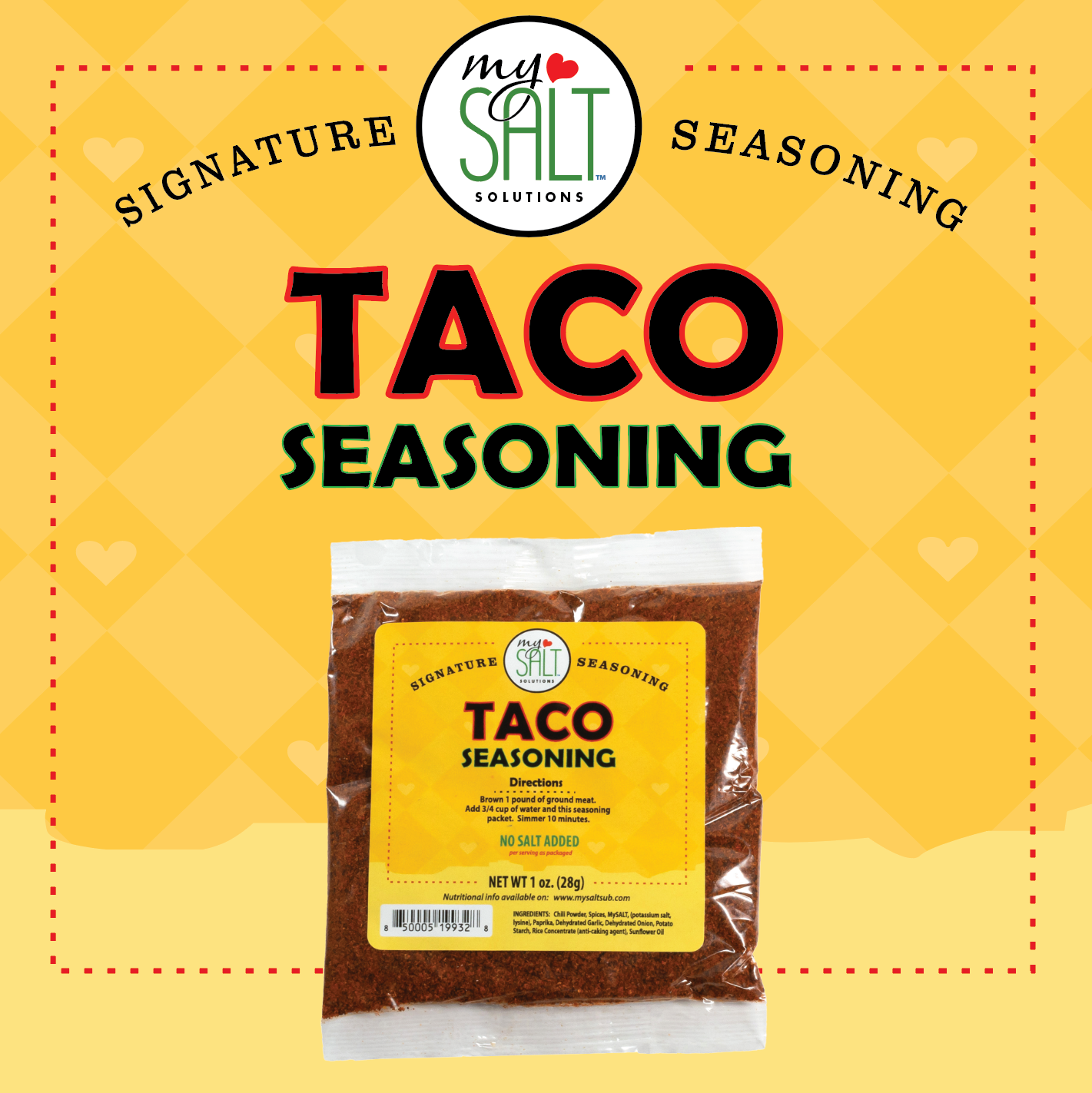 MySALT Taco Seasoning Mix No Salt Added