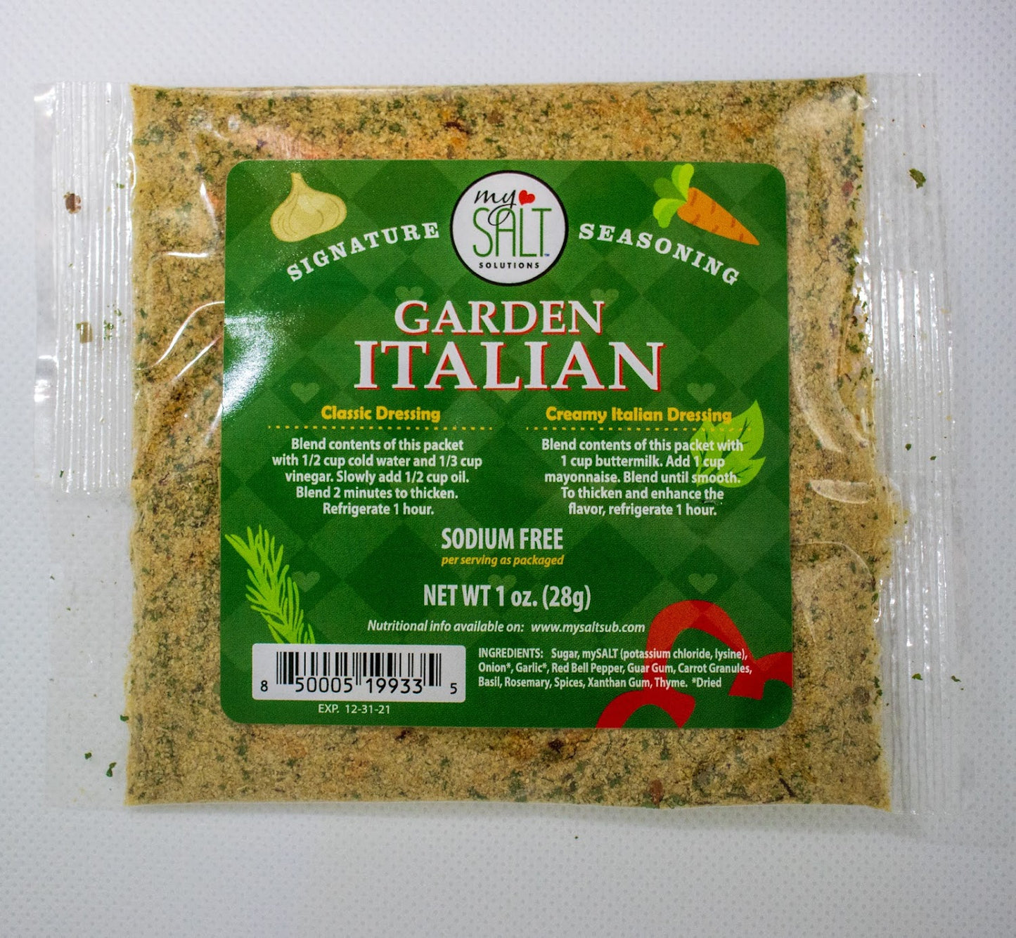 MySALT Garden Italian Salad Dressing Mix Sodium Free