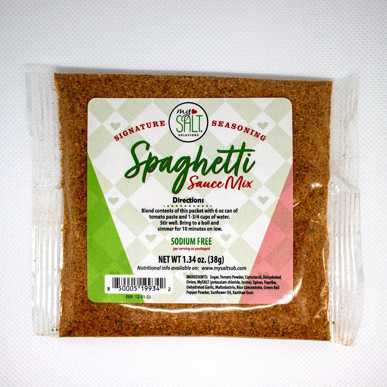 MySALT Spaghetti Sauce Mix Sodium Free