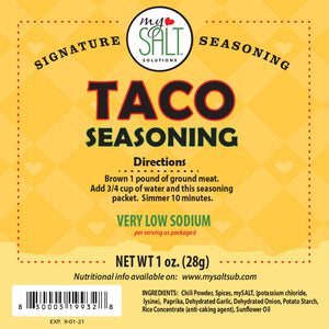 Taco Seasoning Mix Very Low Sodium